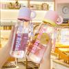 High-value plastic cup anti-drop and high temperature resistant student straw cup portable sports kettle when going out