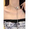 Tooxika Sweet Cool Hottie Style Adjustable Drawstring Butterfly Long Necklace Waist Chain Niche Collar Chain