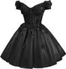 Evening Dress Women's 1011 New One-word Shoulder Celebrity Temperament Host Dress Piano Vocal Art Test Skirt