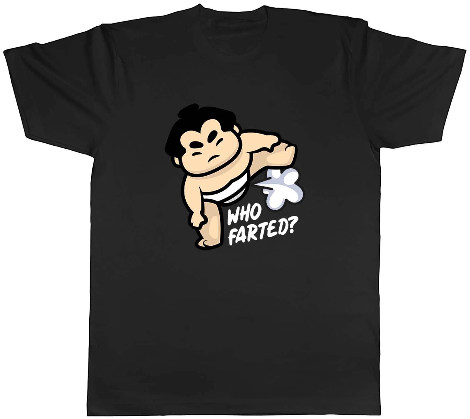 Funny Sumo Wrestling Mens T-Shirt Who Farted Japan Wrestler Unisex Tee Gift XXXL