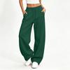Women's High Waist Color Curved Wide Leg Sweatpants Casual Pants