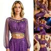 Functional Cosplay Top Long Sleeve Crop Tops for Various Dance Styles Belly Folk and Contemporary Performances