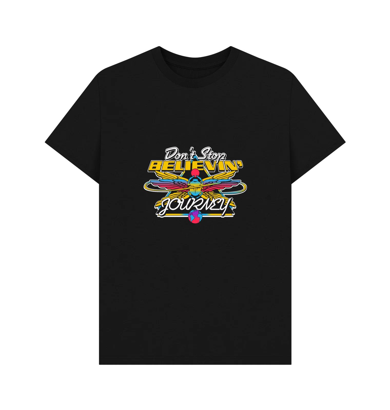 PREMIUM OFFICIAL Journey Journey Rock Band Wings Graphic Black T-Shirt XL