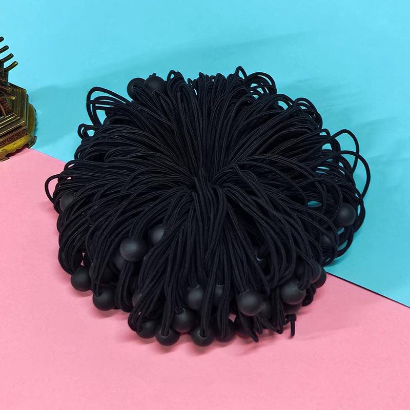 High Elastic Korean Style Hair Ties with Round Beads - Durable, Thickened Rubber Band Hair Accessories for Women