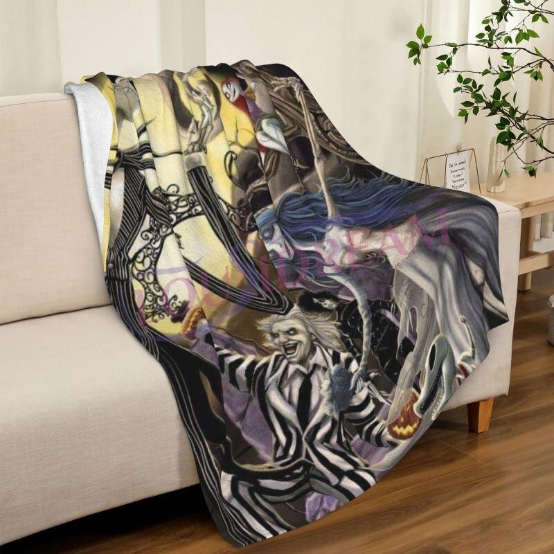 Skull Lover Series Blanket 3D Print Fashion Halloween Lover Flannel Sofa Blanket Blanket Unique Skull Christmas Throw Blanket