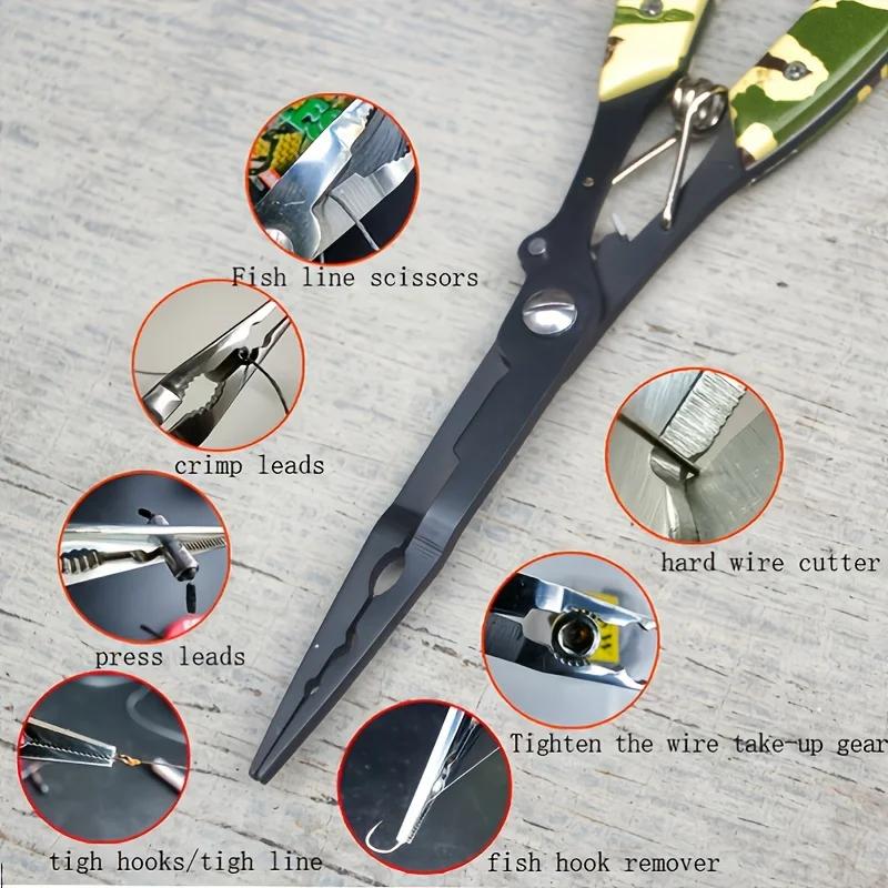 Premium Portable Fishing Pliers Set - Durable Stainless Steel Multifunctional Line Scissors & Hook Remover for Outdoor Camping