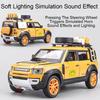1:24 Defender Range Rover Car Model Toy Doors Opened Music Light Shock Absorption SUV Alloy Off-road Vehicles Toys for Boys