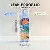 1PC Sunset Beach Palm Tropical Scenery Print 750ml Color Plastic Sports Water Bottle Leakproof Flip Straw Lid Suitable for Sports Office Home Use