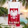 Beach Towel Poland Print Custom Name Text Soft Towel for Swimming Pool