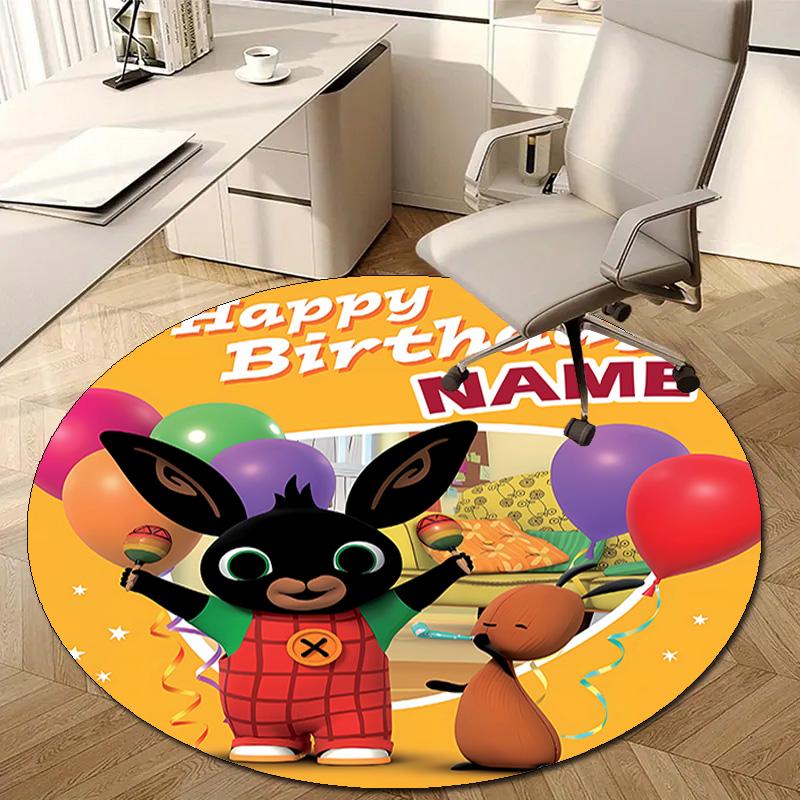 Personalized B-Bing Bunny Round Chair Office Rug - Perfect for Mat, Office Chair & More - Ideal Gift for Birthdays and Holidays