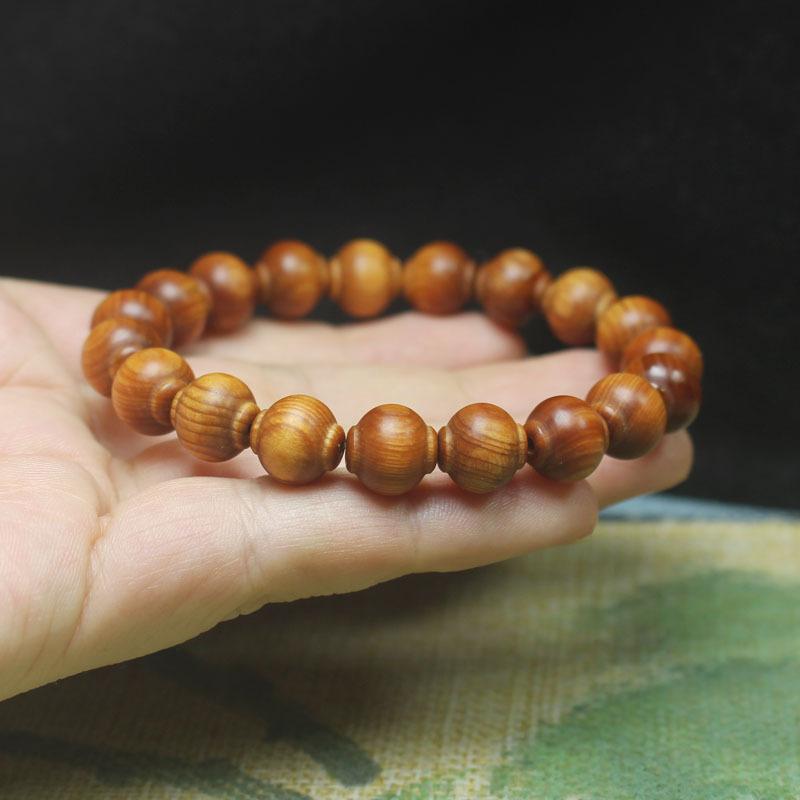 Cypress Wood Lantern Beads Bracelet Men Women Prayer Beads