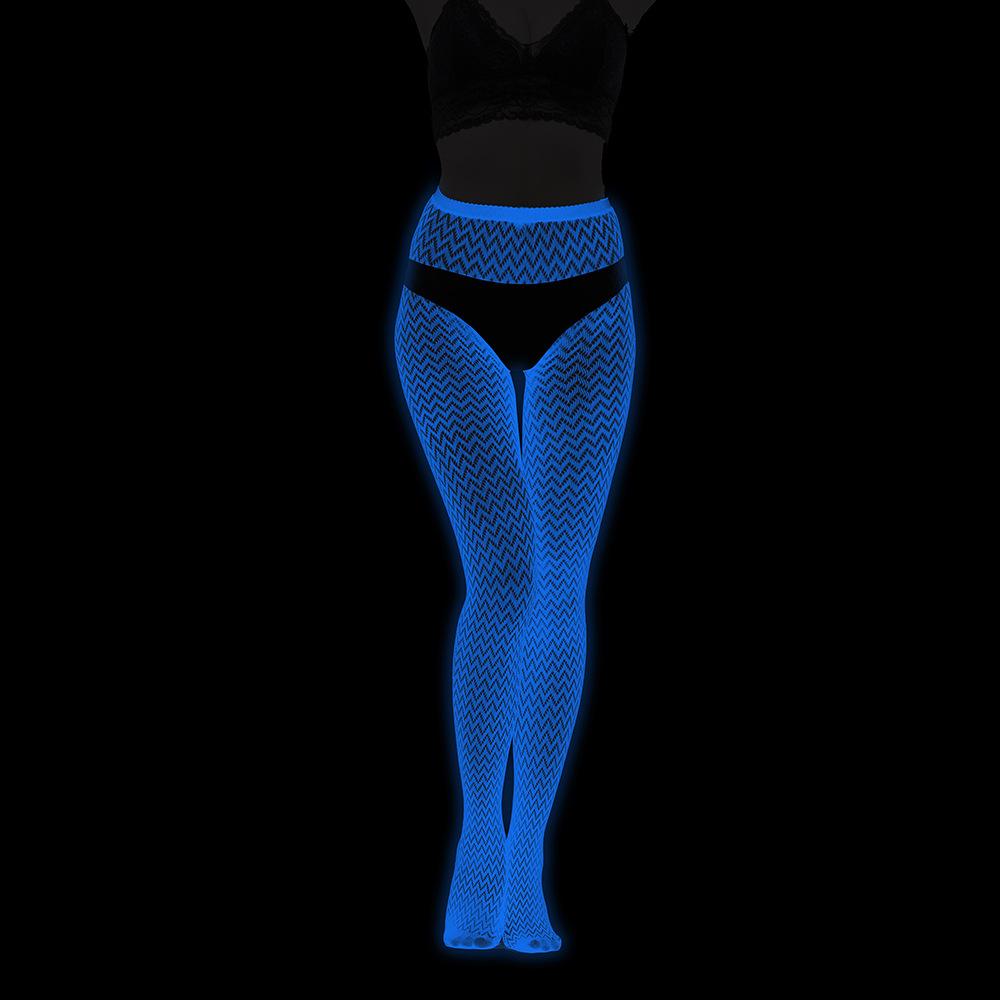 Night luminous leggings blue light pantyhose lace hollow luminous fishnet socks fluorescent sexy jacquard socks