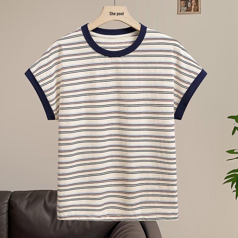 Women's Retro Striped Short Sleeve T-Shirt