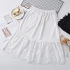 Women Mid‑Length Half Slip Underskirt Lace Hem Anti‑See‑Through A‑Line Modal Liner Skirt Summer Inner Base Skirt