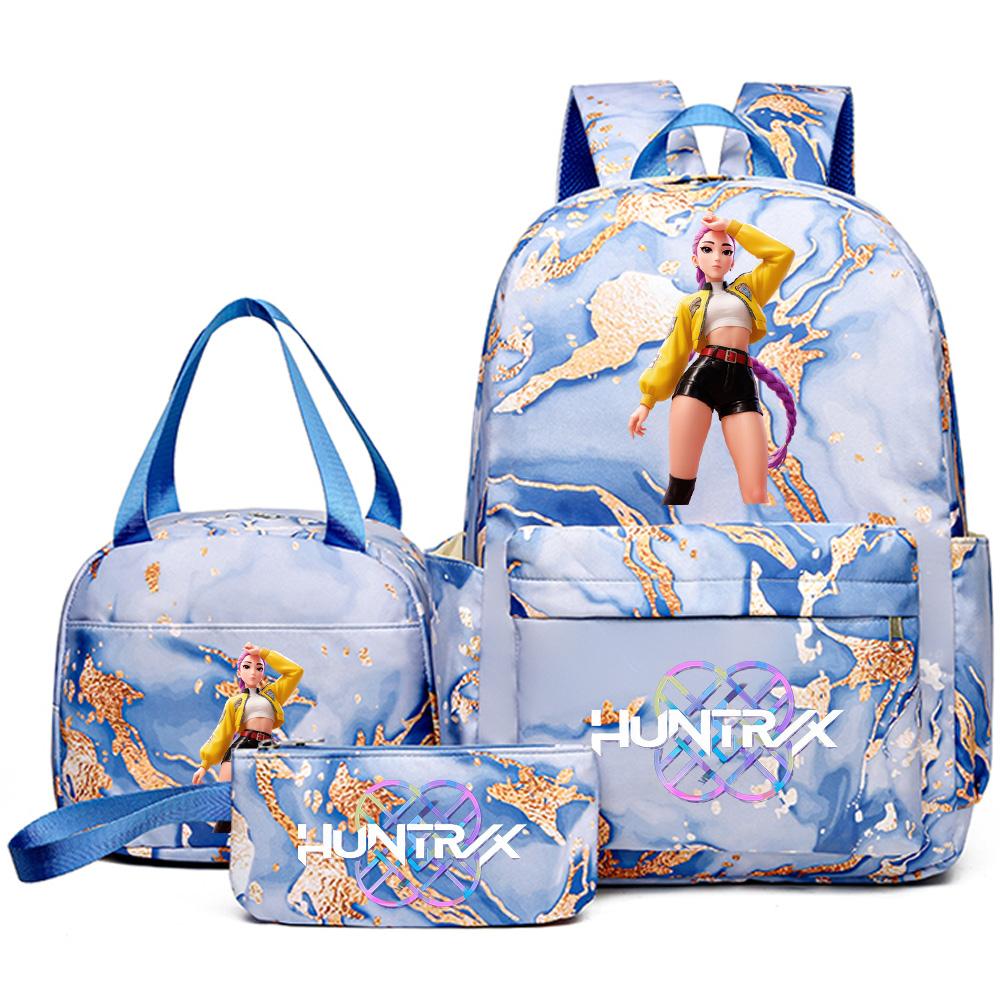 3 szt./zestaw Plecak z nadrukiem Anime Kpop z torebką i piórnikiem dla nastolatka, studenta, dziewczyny, chłopca, wodoodporna torba podróżna Mochila