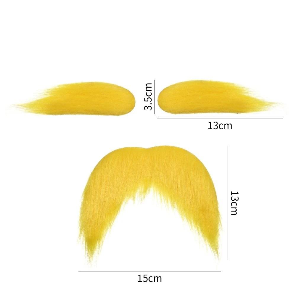 Self Adhesive Fake Beard Yellow Color Cosplay Outfit Accessories Mustaches Set  Outfit Styling