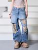 Iyussiti Damaged Washed Denim Pants