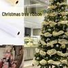 26cm X 9m Fishnet Mesh Christmas Ribbon with Bead Chain - Festive Tree Decoration