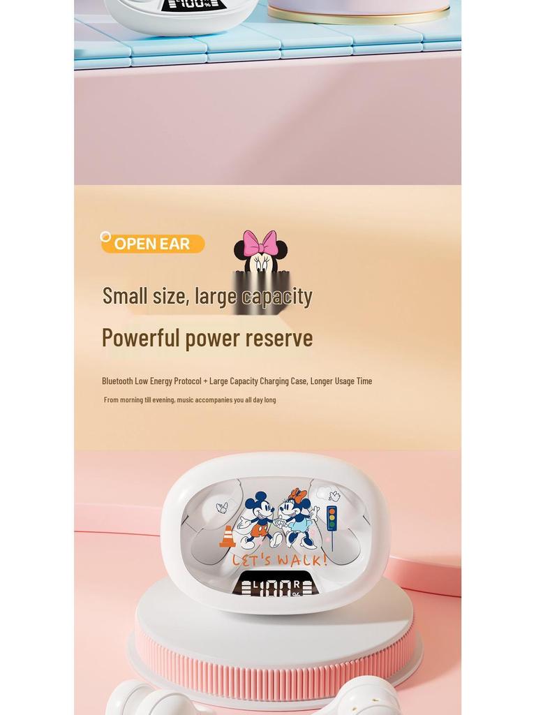 Disney Winnie the Pooh Wireless Bluetooth Earphones - Cartoon Mini, Half-in-Ear Design, Long Battery Life