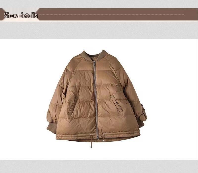 2025 Women's Winter Oversized Lotus Leaf Collar Zipper Jacket: Trendy, Lightweight, Warm Streetwear.