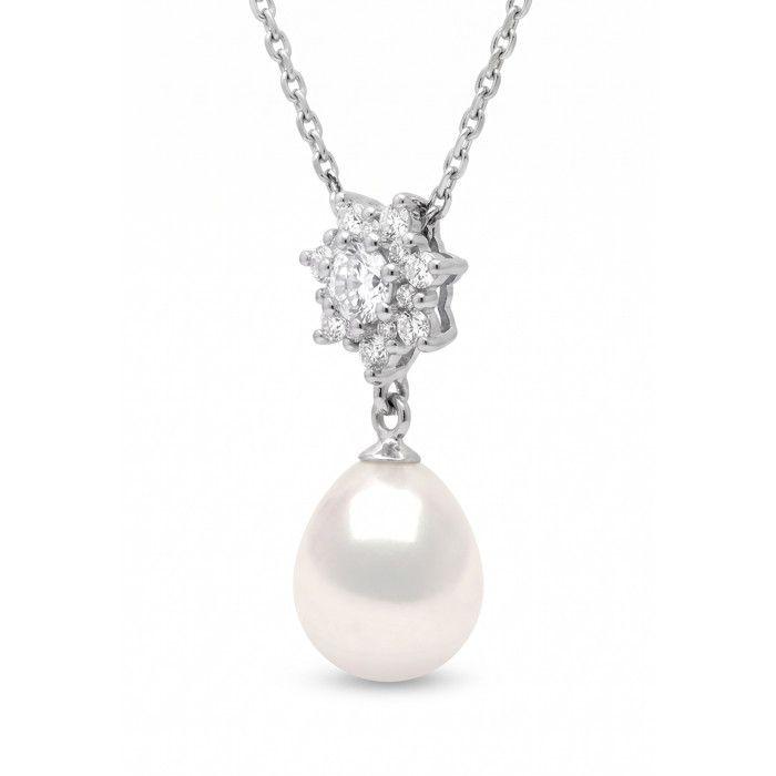 Collier - PEARLS & COLORS - Prestige - Perle d'eau douce 9-10 mm - Perle blanche - Argent 925