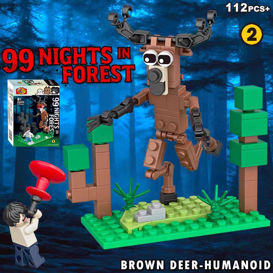 99 Nights in The Forest Figures Toy Figurine Building Block Monster Deer Hunting Scene Blocks Collection Model Kids Toys Gift