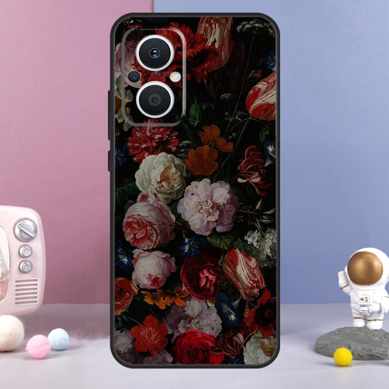 Midnight Floral Funda For OPPO Reno 14 F 11F 12F 13F 10 11 12 13 Pro 7 8 Lite OPPO Find X8 X6 X5 X9 Pro Case