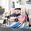 1pc Blanket - Kpopo Plave Print Design,Lightweight Blanket for Sofa,Bed- Soft &Warm,Gift for All Seasons