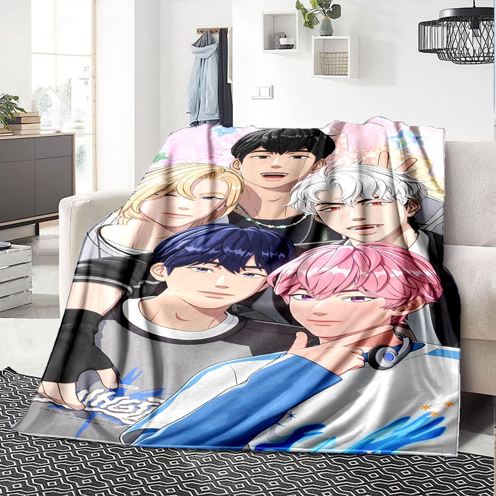 1pc Blanket - Kpopo Plave Print Design,Lightweight Blanket for Sofa,Bed- Soft &Warm,Gift for All Seasons