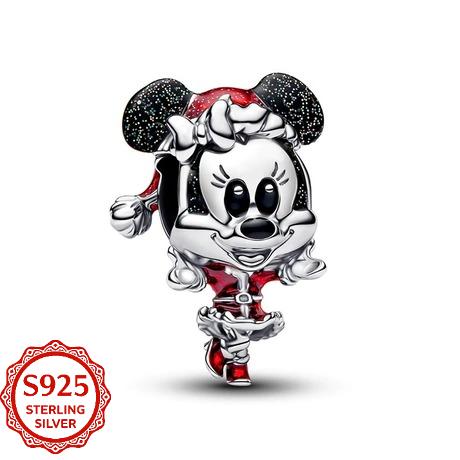 New 925 Silver Olaf Minnie Cartoon Pendant Bead Charm for DIY Original European Bracelet Fashion Jewelry Gifts