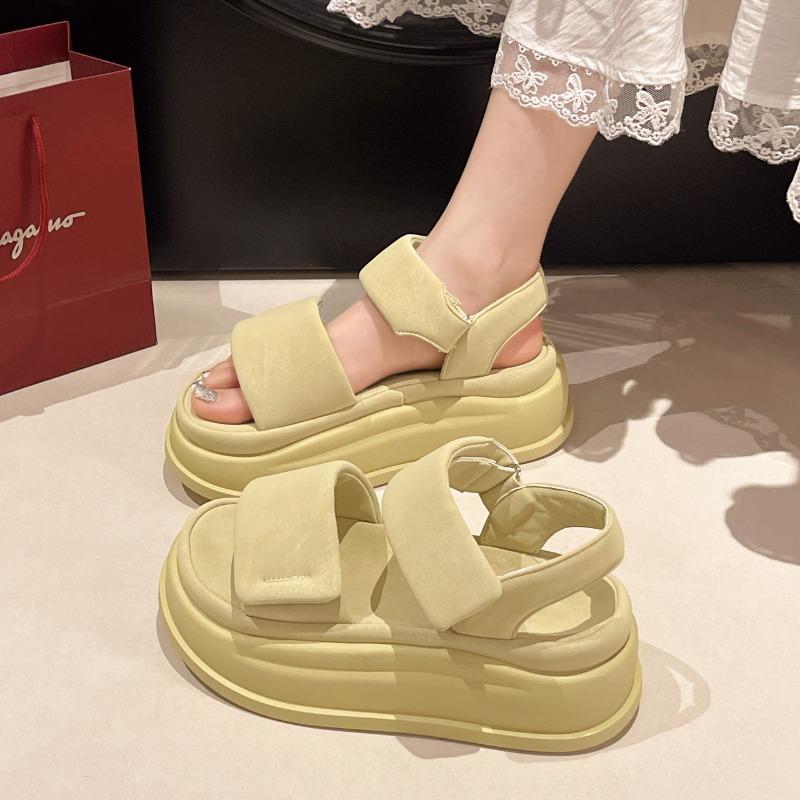 

Summer new Velcro platform sports sandals women s small muffin casual heightening shoes women s tide 41 жёлтый