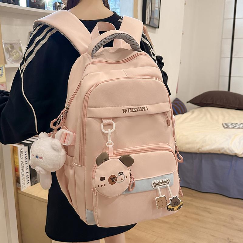 Women's Travel Backpack College Style Large Capacity Backpack Student Schoolbag Computer Bag with Coin Purse