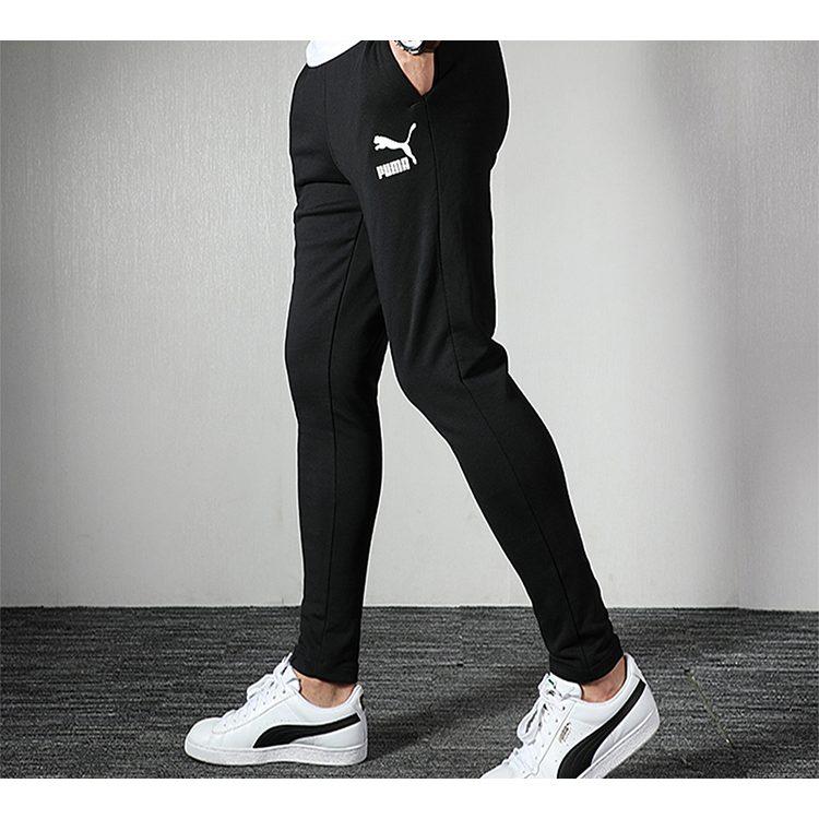 Puma Knitted Sweatpants Men's Black Moderate Straight Fit Pants 595903-01