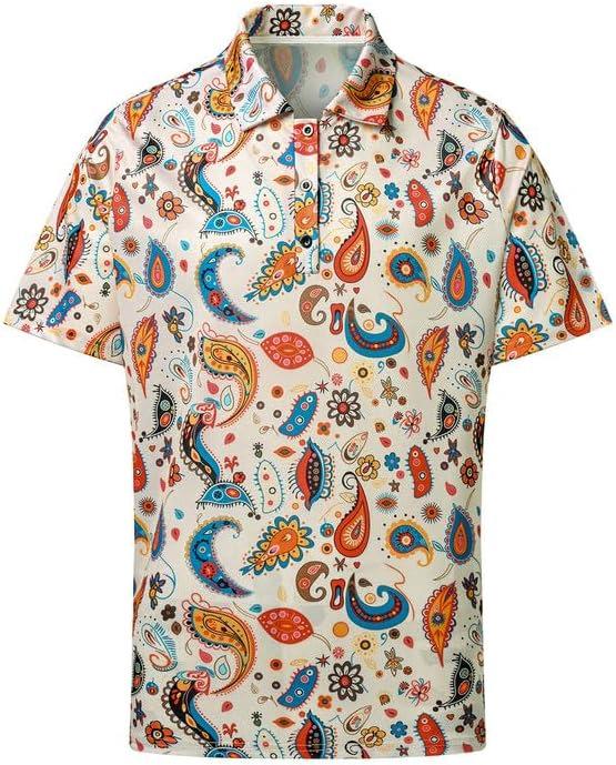 Retro Memphis Geometric Print Short-sleeve Polo, Trendy Casual Wear.