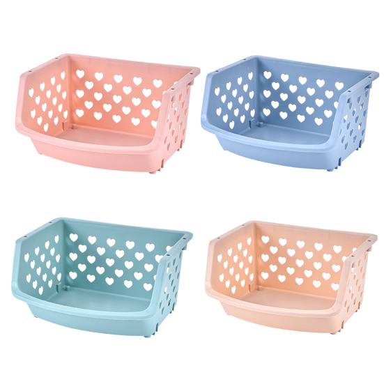 Storage Basket Multifunctional High Capacity Stackable Hollow-out Fruit Vegetable Organizer for Kitchen