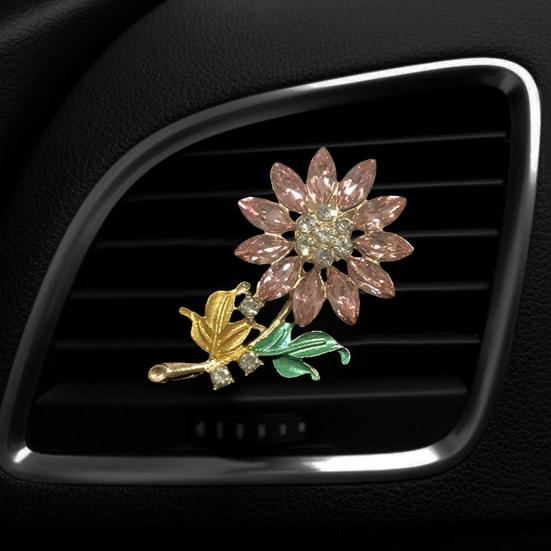 Flower Air Freshener Car Clip Universal Simple Installation Bling Faux