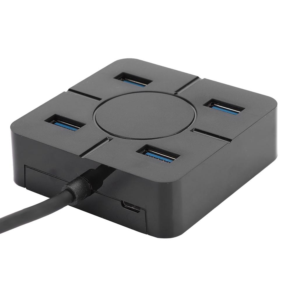 Hub USB3.0 Splitter 4 in 1 Dockingstation 4 Port Mehrzweck-Laptop-Zubehör zur ErweiterungSchwarz