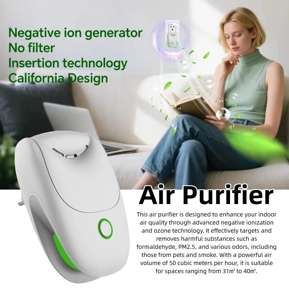 Two-Speed Adjustment Plug In Air Purifier Intelligent Negative Ion Generator Bedroom Use