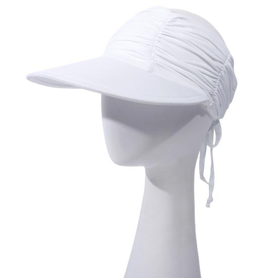 Sun Hat Wide Brim UV Protection Ponytail Hat Pleated Design Elastic Fit Empty Top Hat Summer Beach Travel Outdoor Sports Hat