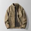 The new model is suitable for two open velvet light wind locomotive leather jacket men's autumn and winter suit collar casual
