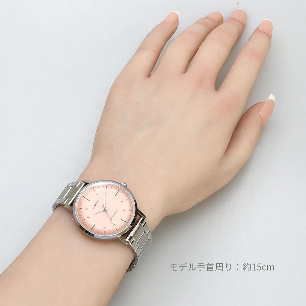 Casio LTP-VT03D-4B Analog Quartz Women's Watch Salmon Pink Metallic Metal Band