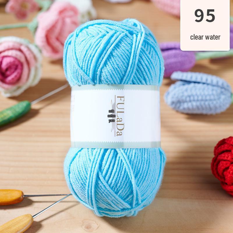 Baby 4-fädig gekämmte Milchbaumwollgarnknäuel zum Handstricken & Häkeln - DIY Puppe, Pullover, Schal Materialpaket