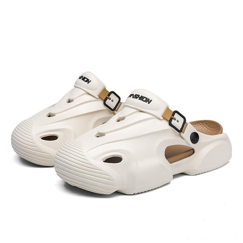 Hole Shoes Men's Summer Wear Non-slip and Wear-resistant Bag Head Slippers Men's Soft Bottom Sports Large Size Beach Cool