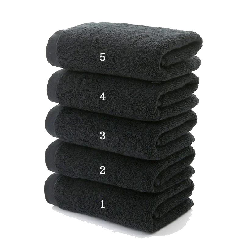 5 piece 100% Cotton Black Face Towel No Fading Bath Towels Large Men's Beach Towel for Hotel Corporate Gift DropShip Available