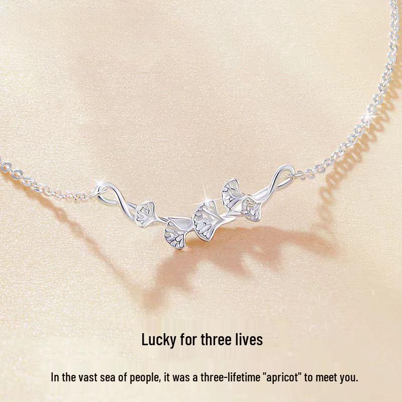 2025 Trendy 999 Pure Silver Apricot Necklace Gift Set for Girlfriend or Wife - Perfect for Birthdays, Weddings, & Christmas