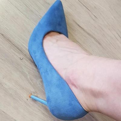 Scarpe da Donna con Tacco Alto 9cm Décolleté Stripper Scamosciato Floccato Taglie Forti Escarpins Tacchi da Matrimonio Sposa Lady Scarpe Verdi Blu Gialle