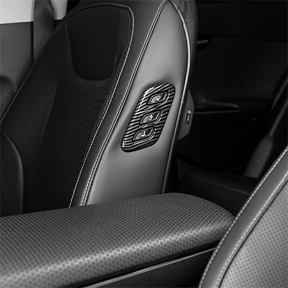 For Kia EV6 2022-2024 Carbon Fiber Seat Adjustment Switch Button Cover Trim 1PCS