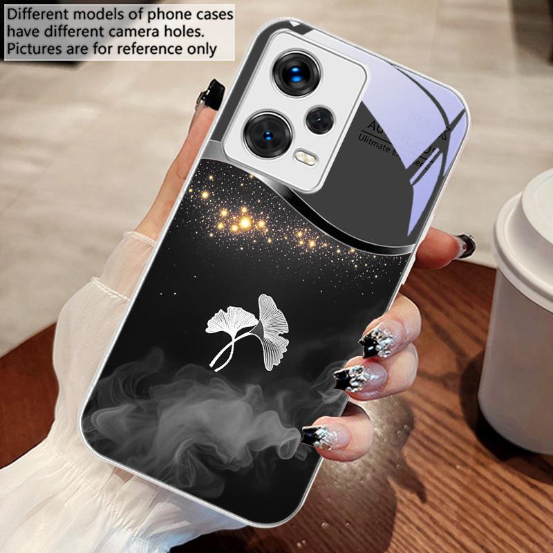 Lila Rauch Ginkgo Blätter Für Xiaomi 14 Ultra 13 Lite Redmi Note 13 11 Pro 12 Plus Poco X6 3 Pro F4 6 GT Gehärtete Handyhülle