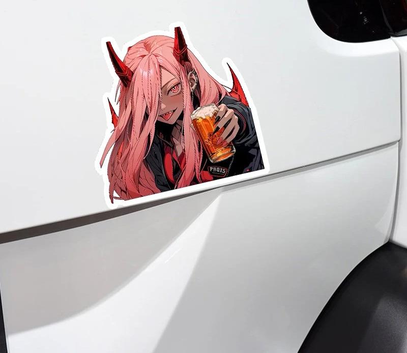 Anime Car Sticker Vinyl Decal Waterproof for Car Window Bumper Motorcycle Helmet  Style Scratch Resistant Exterior Decor