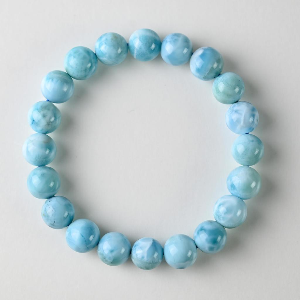 Eigado Larimar 10mm Inner Diameter Healing Natural Power One of the Three Greatest Healing Stones Bracelet, Beads, 29.8g, 17cm, Stone, Stone, Stone,
